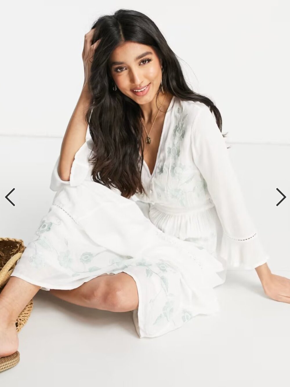 ASOS DESIGN casual embroidered maxi with lace details